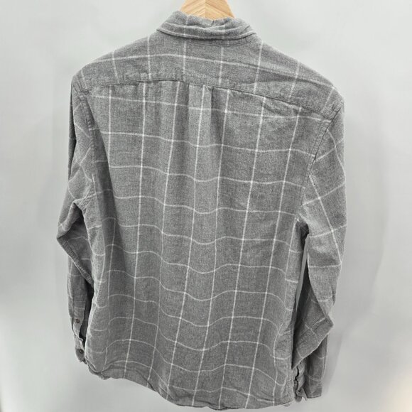 Brushed Twill Gray White J. Crew 100% Cotton Button Down Shirt Size Medium - Picture 2 of 12